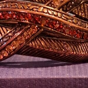 Elegant Bronze and Red Crystal Bracelet